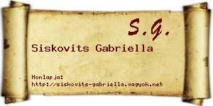 Siskovits Gabriella névjegykártya